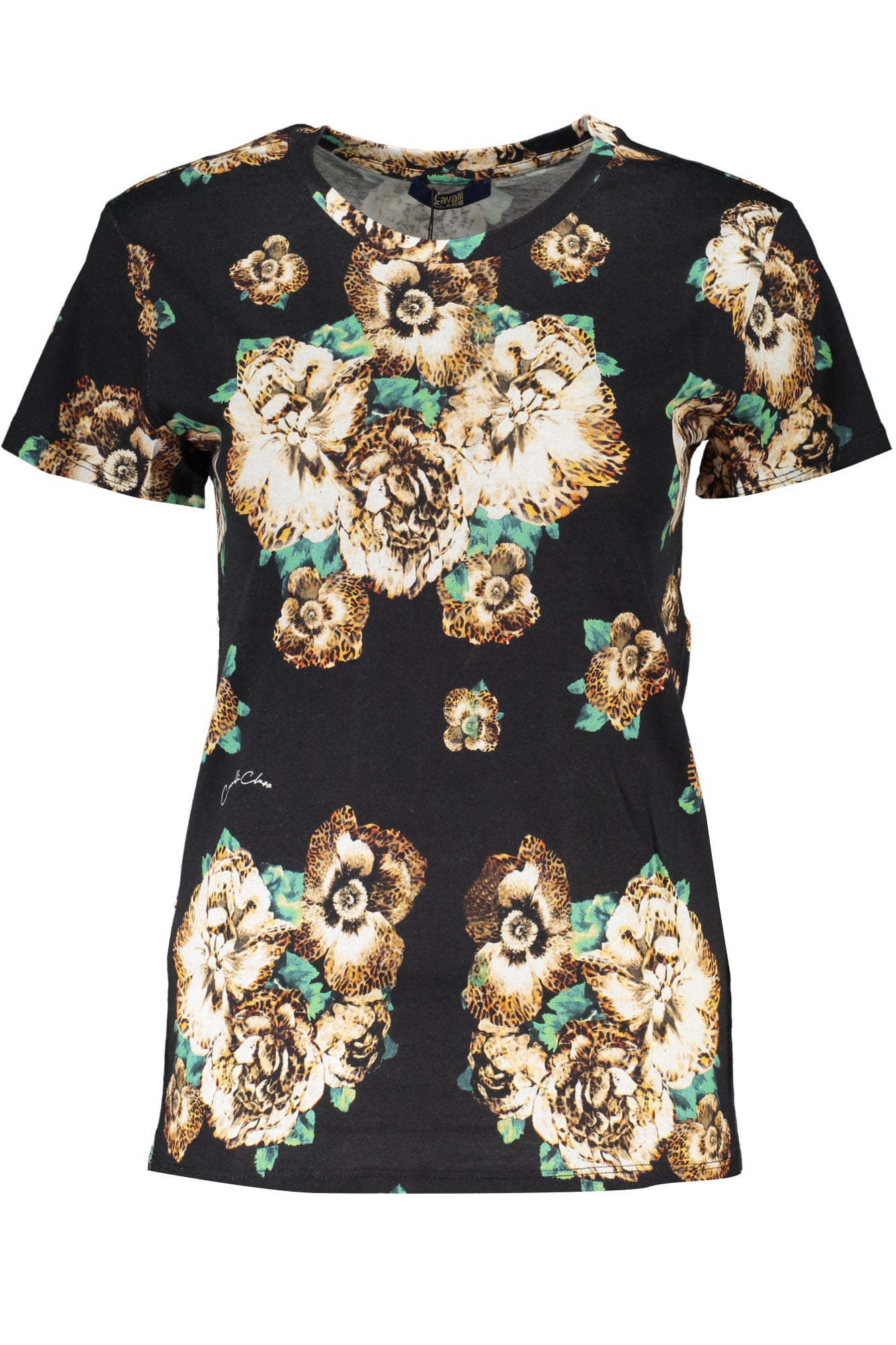 CAVALLI CLASS T-SHIRT DONNA MANICA CORTA NERO