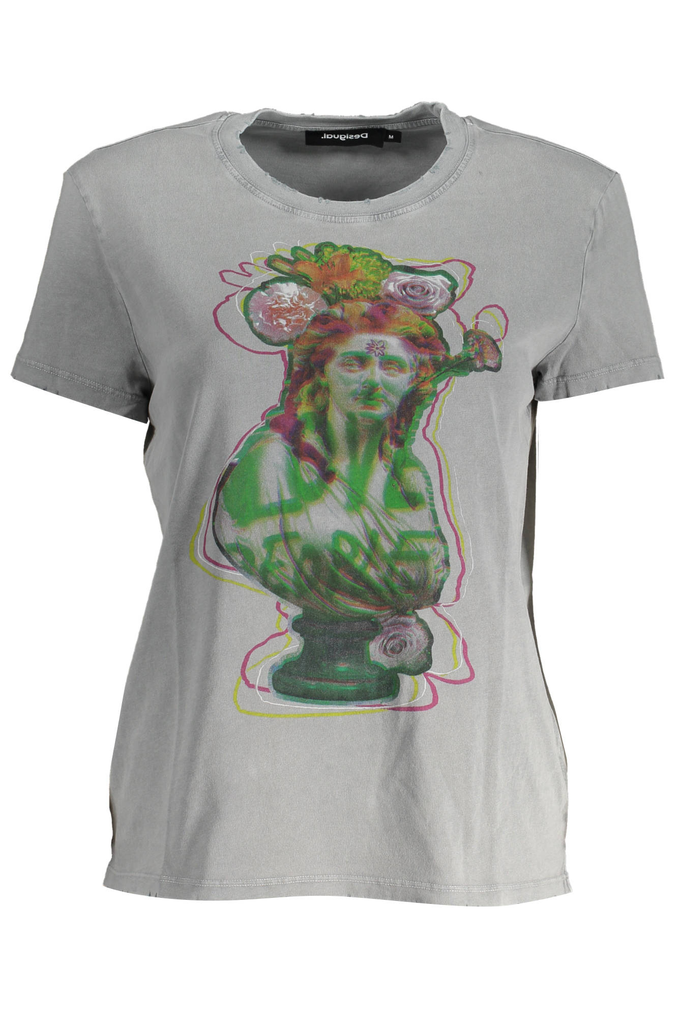 DESIGUAL T-SHIRT DONNA MANICA CORTA GRIGIO
