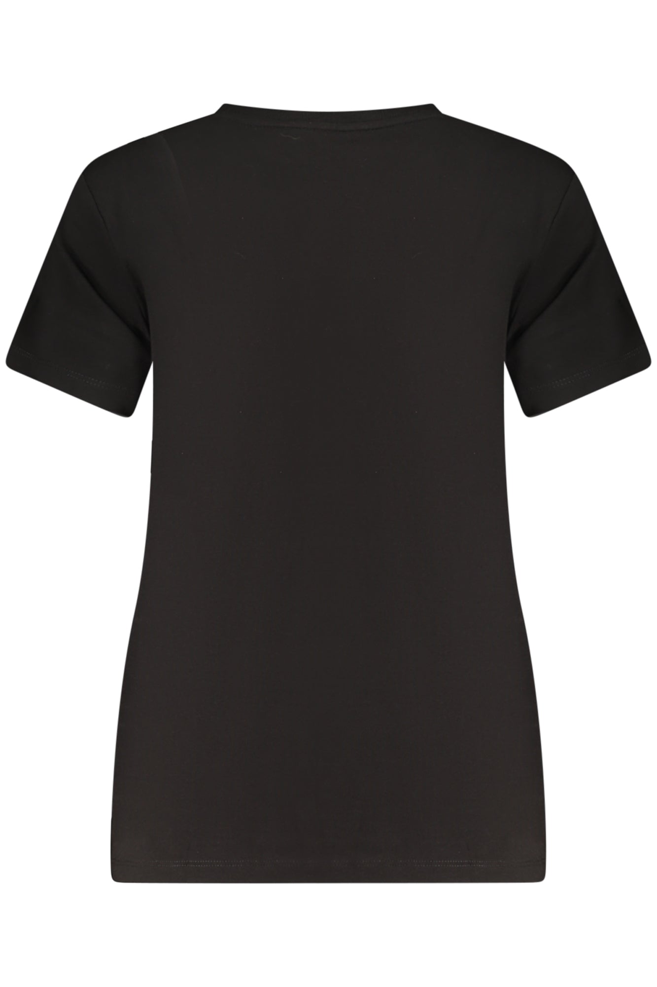 T-SHIRT DONNA GUESS JEANS A MANICHE CORTE NERO