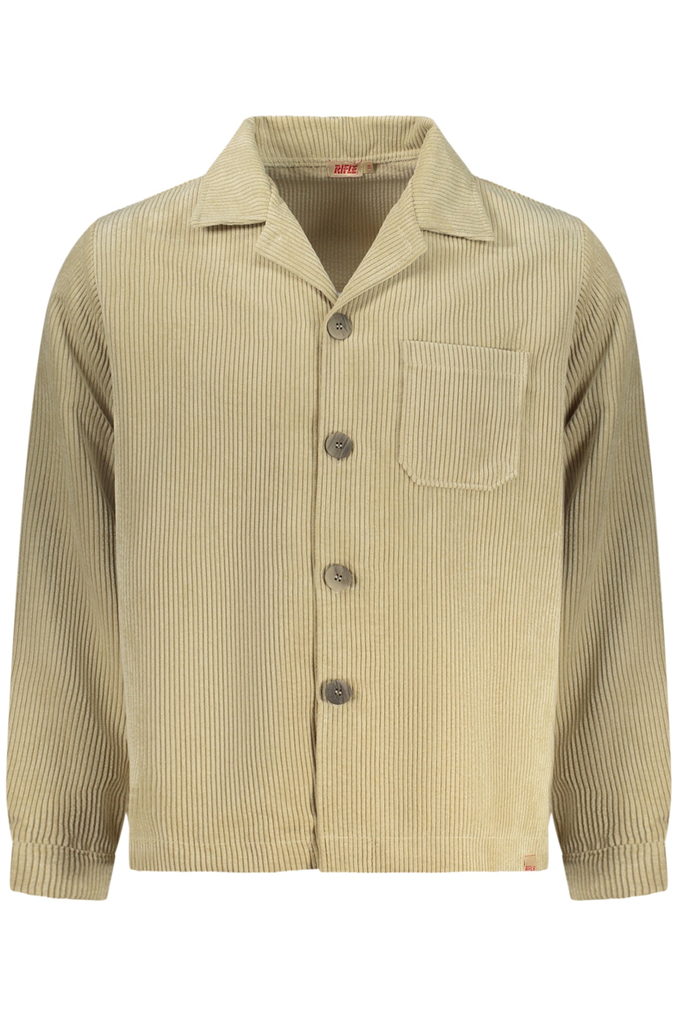 CAMICIA DA UOMO A MANICHE LUNGHE BEIGE CON FUCILI