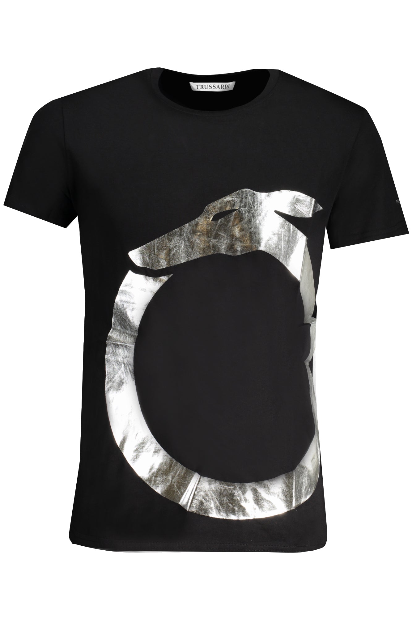 T-SHIRT A MANICHE CORTE DA UOMO TRUSSARDI NERO