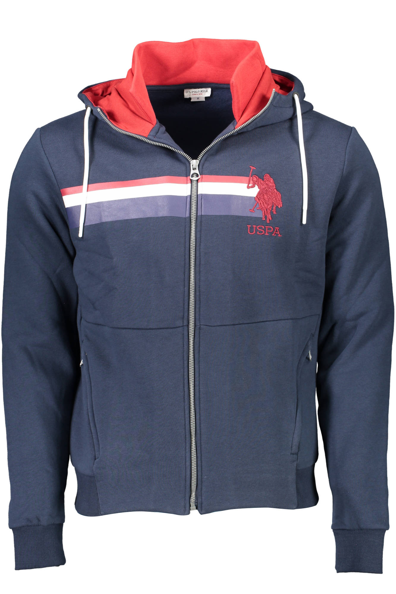 FELPA UOMO BLU CON ZIP US POLO