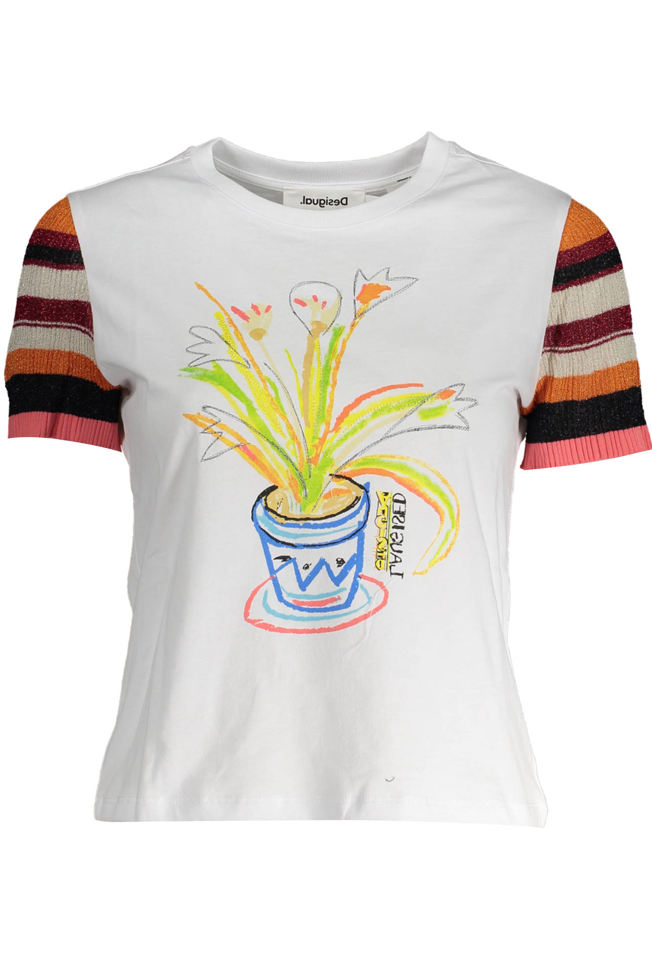 DESIGUAL T-SHIRT DONNA MANICA CORTA BIANCO