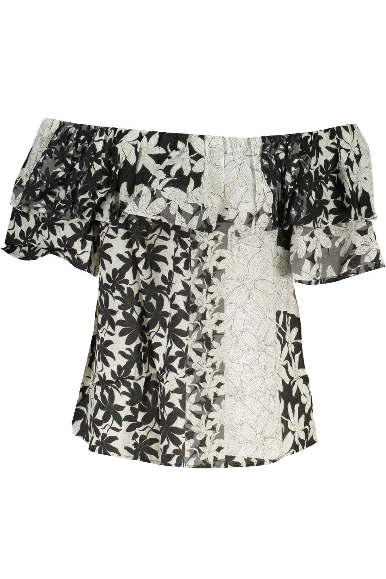 T-SHIRT DONNA MANICA CORTA DESIGUAL BIANCO