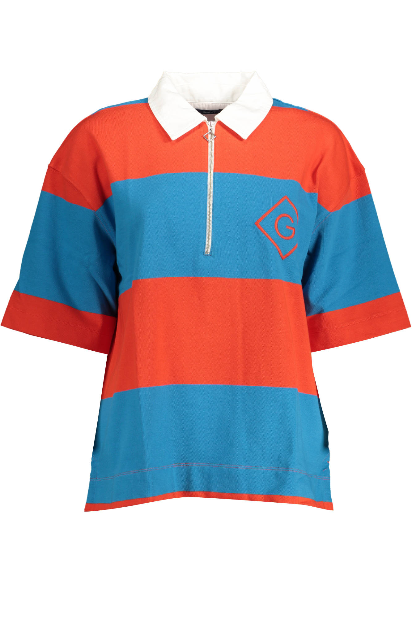GANT POLO DONNA A MANICHE CORTE ROSSO