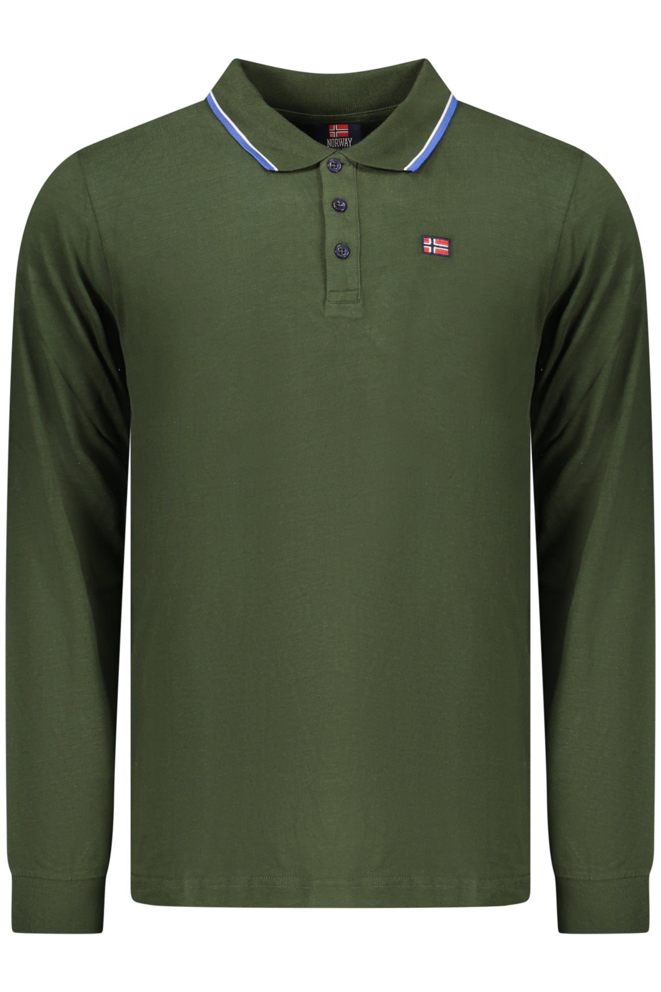 NORWAY 1963 POLO A MANICHE LUNGHE DA UOMO, VERDE
